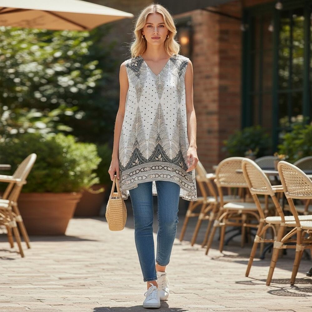 SEVEN ISLANDS Women’s 2X/3X Patterned Lightweight Sleeveless Dress 🌟